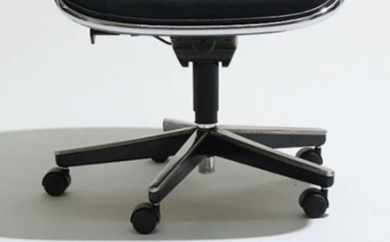 Recognize a Pollock chair base with gas lift height adjustment